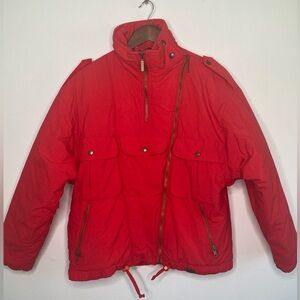 Vintage Puffer Bomber Ski Snow boarding Jacket Red Size Medium Sporty 80s 90s